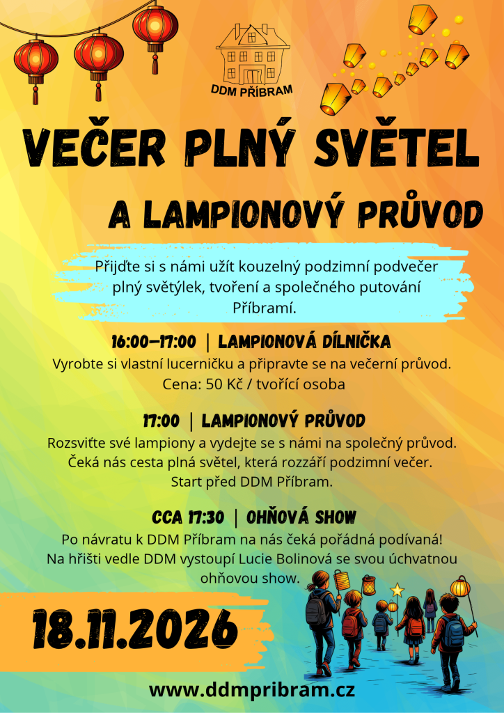 Večer plný světel a lampionový průvod