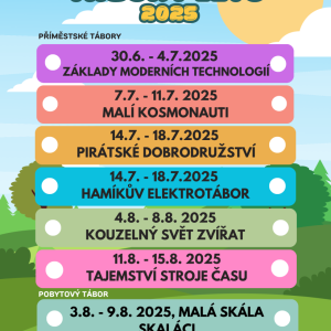 Termíny letních táborů 2025 jsou tu!